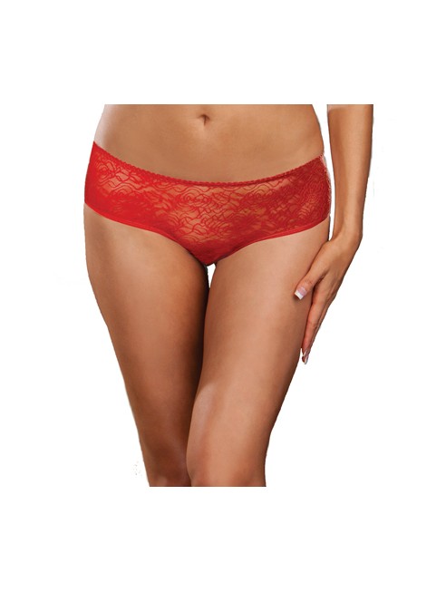 Panty taille basse, ouvert, fronces au dos