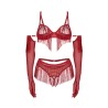 Rossay ensemble ouvert 4 pièces - Rouge