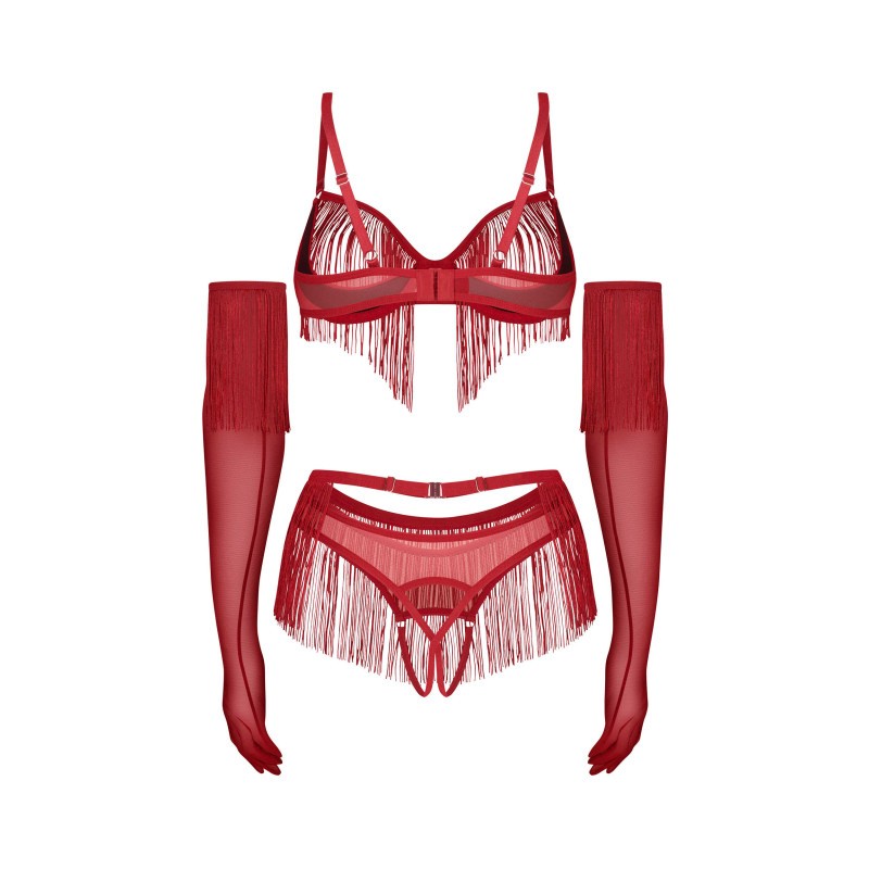 Rossay ensemble ouvert 4 pièces - Rouge