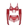 Rossay ensemble ouvert 4 pièces - Rouge