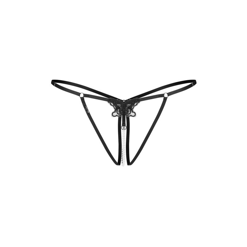 Selisme string ouvert noir