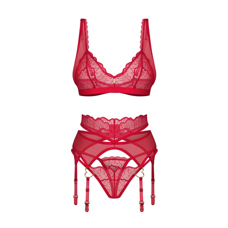 Cupide Desir ensemble 3 pièces - Rouge