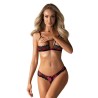 Tulia Ensemble ouvert 2 pcs - Noir et Fuchsia