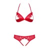 870-SEC-3 Ensemble ouvert 2 pcs - Rouge