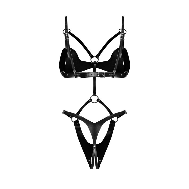 Dame controle body ouvert - Noir