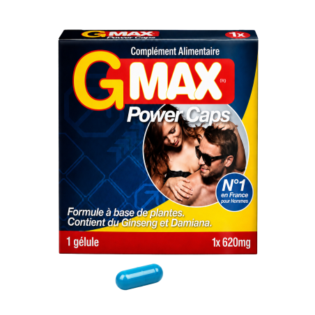 G-MAX Power Caps Boite de 1 gélule – Vitalité & Bien-Être Masculin Complément alimentaire