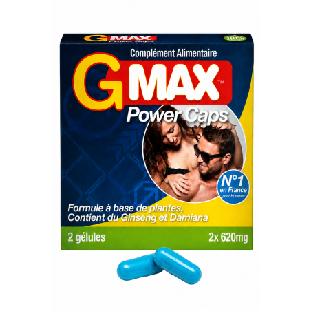 G-MAX Power Caps Boite de 2 gélules – Vitalité & Bien-Être Masculin Complément alimentaire