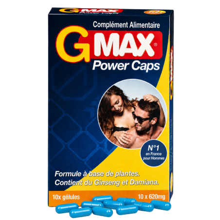 G-MAX Power Caps Boite de 10 gélules – Vitalité & Bien-Être Masculin Complément alimentaire