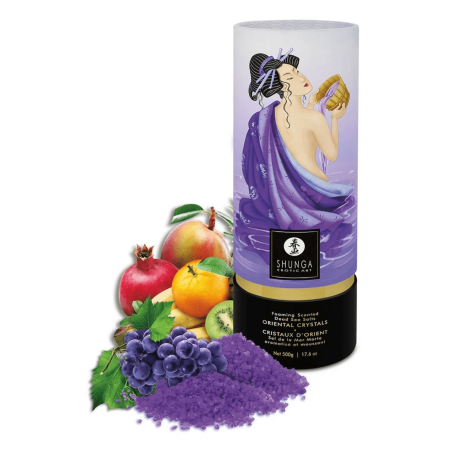Sel de la mer morte aromatisé et moussant Fruits Exotiques  500 gr Shunga