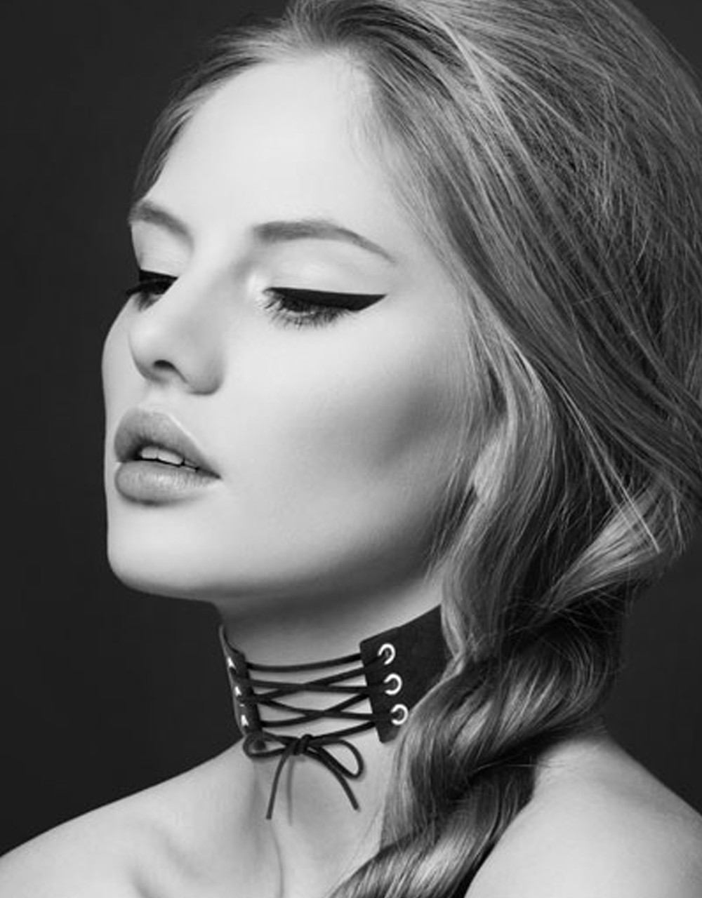 Collier en cuir noir SM avec lacet — Bijoux Pour Toi, sélection SENVÉLYA