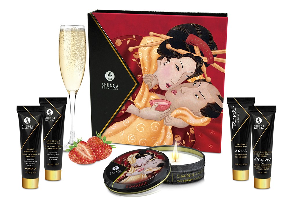 Coffret de Geisha vin pétillant à la fraise — Shunga, sélection SENVÉLYA