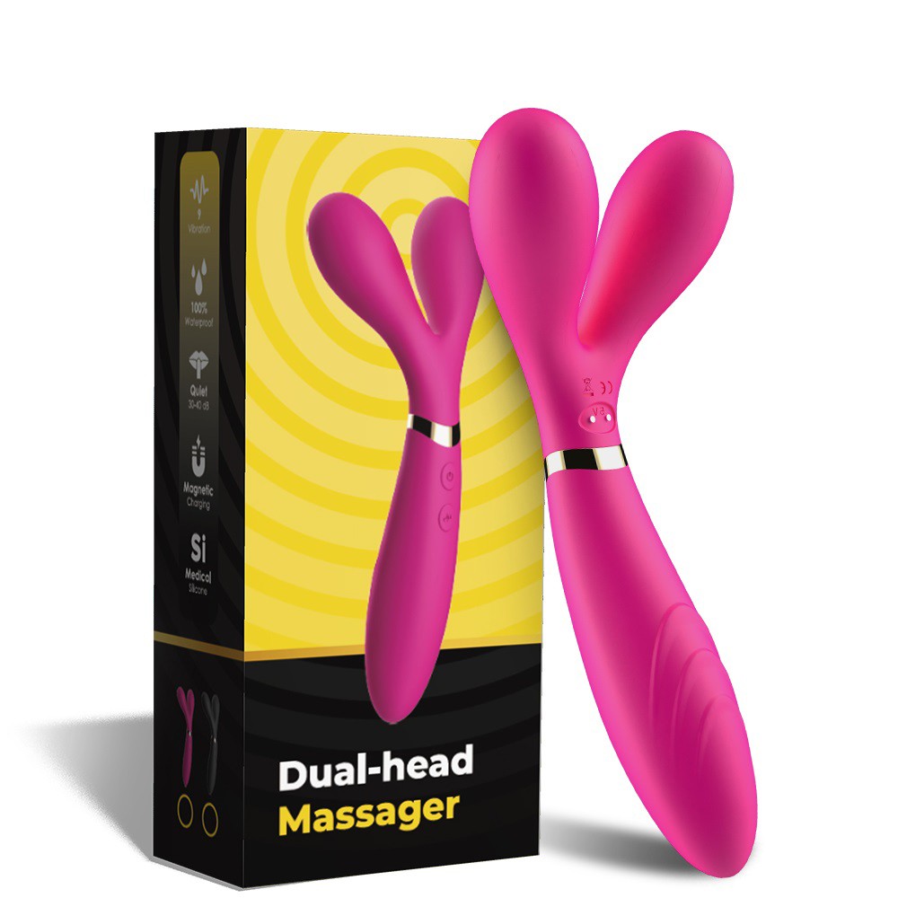 Vibromasseur Wand rose en forme de Y avec 3 moteurs — Plaisir Emoi, sélection SENVÉLYA