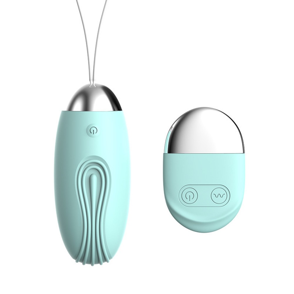 Oeuf vibrant rainuré turquoise USB avec télécommande — Plaisir Emoi, sélection SENVÉLYA