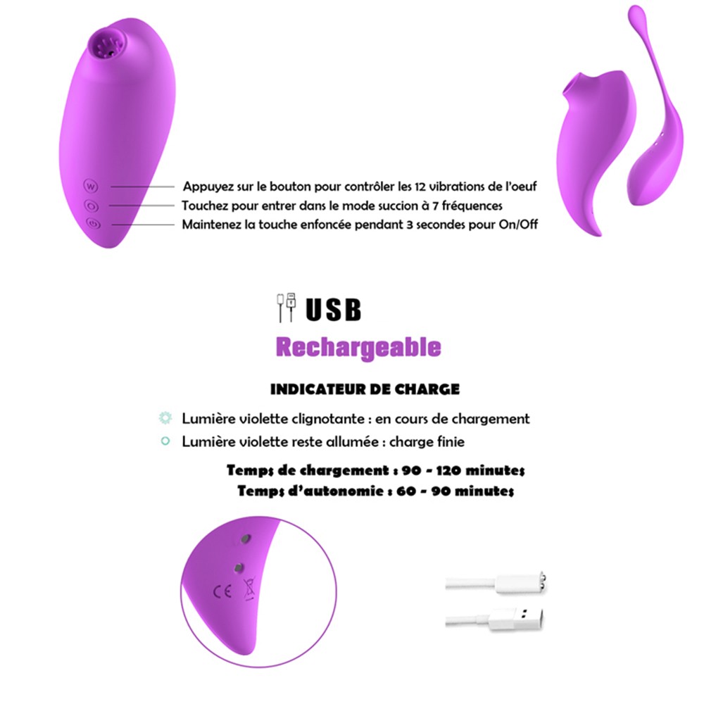 Gaine Pénis Vibrante Love And Vibes - 7 Modes USB (Neuf, Silicone)