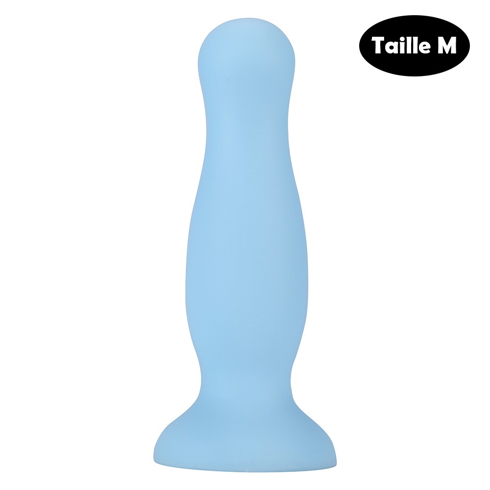 Plug anal ventouse bleu pastel taille M — Plaisir Emoi, sélection SENVÉLYA