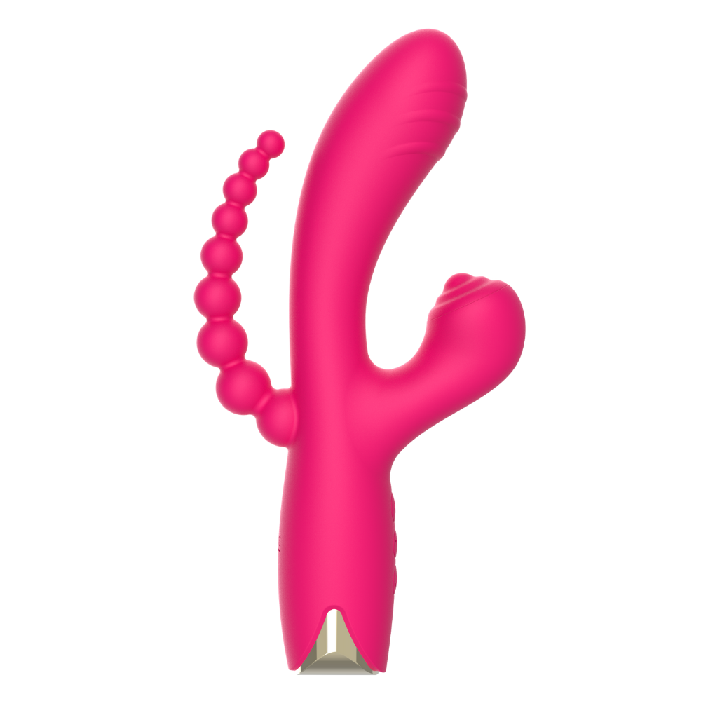 Vibromasseur triple stimulation USB rose Snappy Bunny — NV TOYS, sélection SENVÉLYA