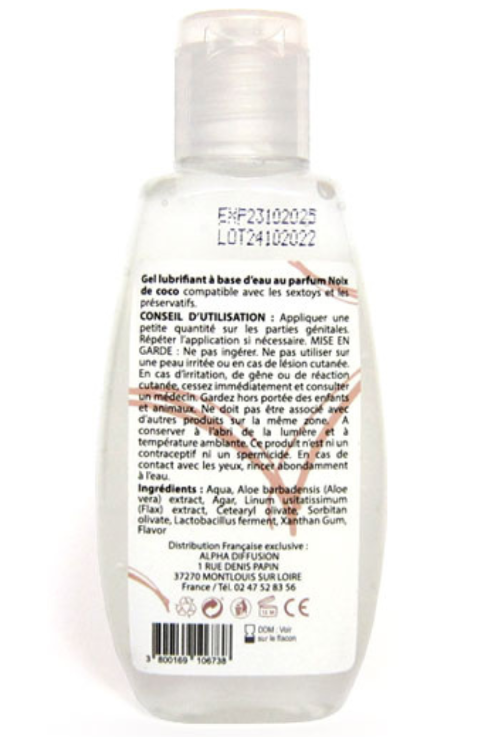 Lubrifiant à base d'eau 100% naturel Noix de Coco 90 ml — Sezmar, sélection SENVÉLYA
