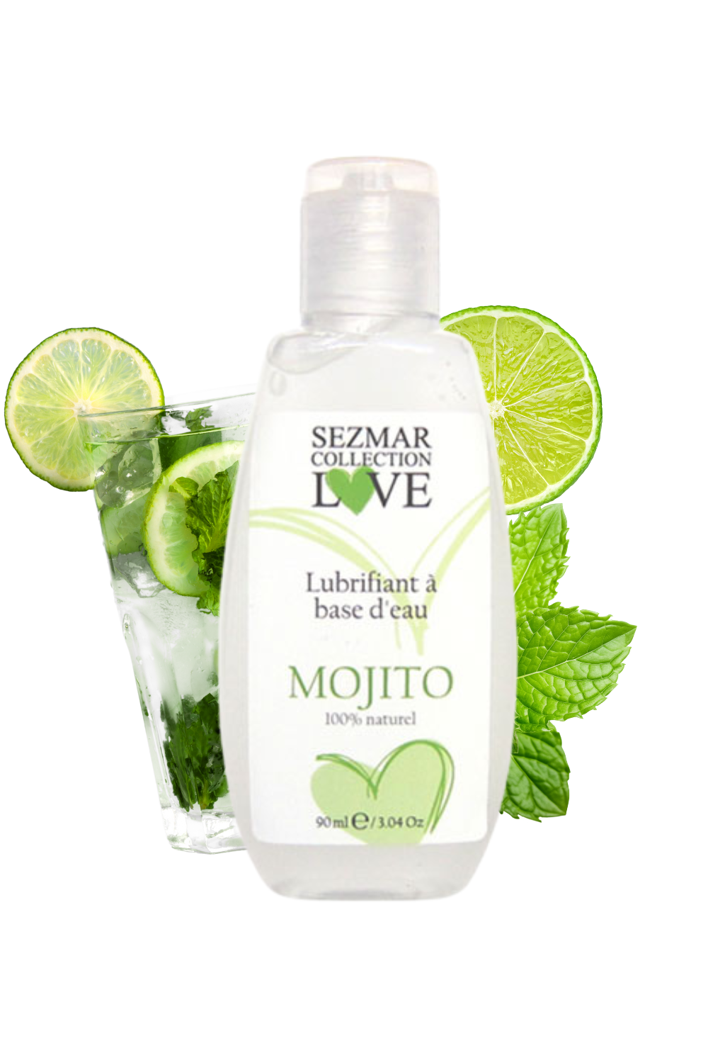 Lubrifiant à base d'eau 100% naturel Mojito 90 ml — Sezmar, sélection SENVÉLYA