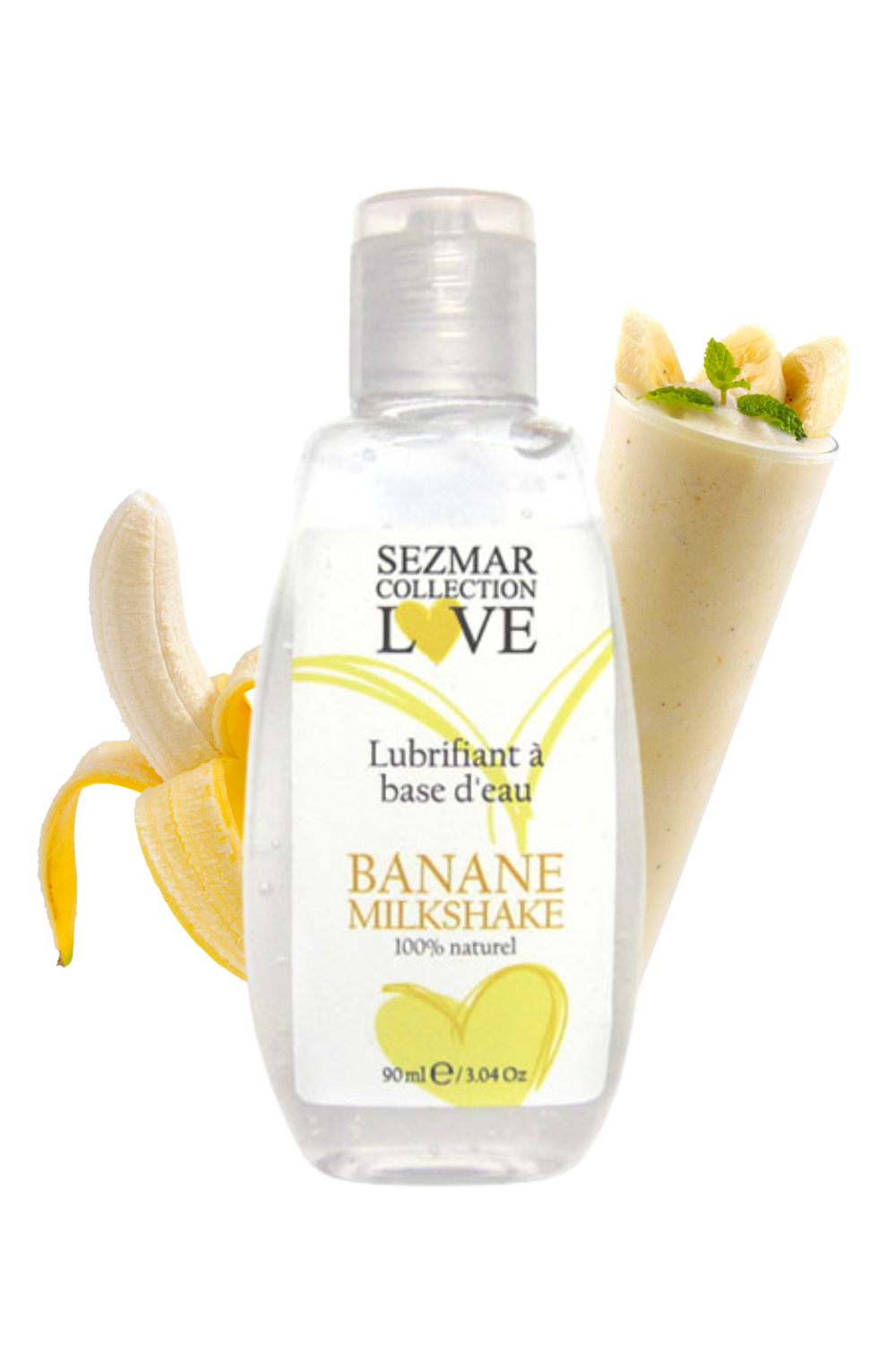 Lubrifiant à base d'eau 100% naturel Banane Milkshake 90 ml — Sezmar, sélection SENVÉLYA