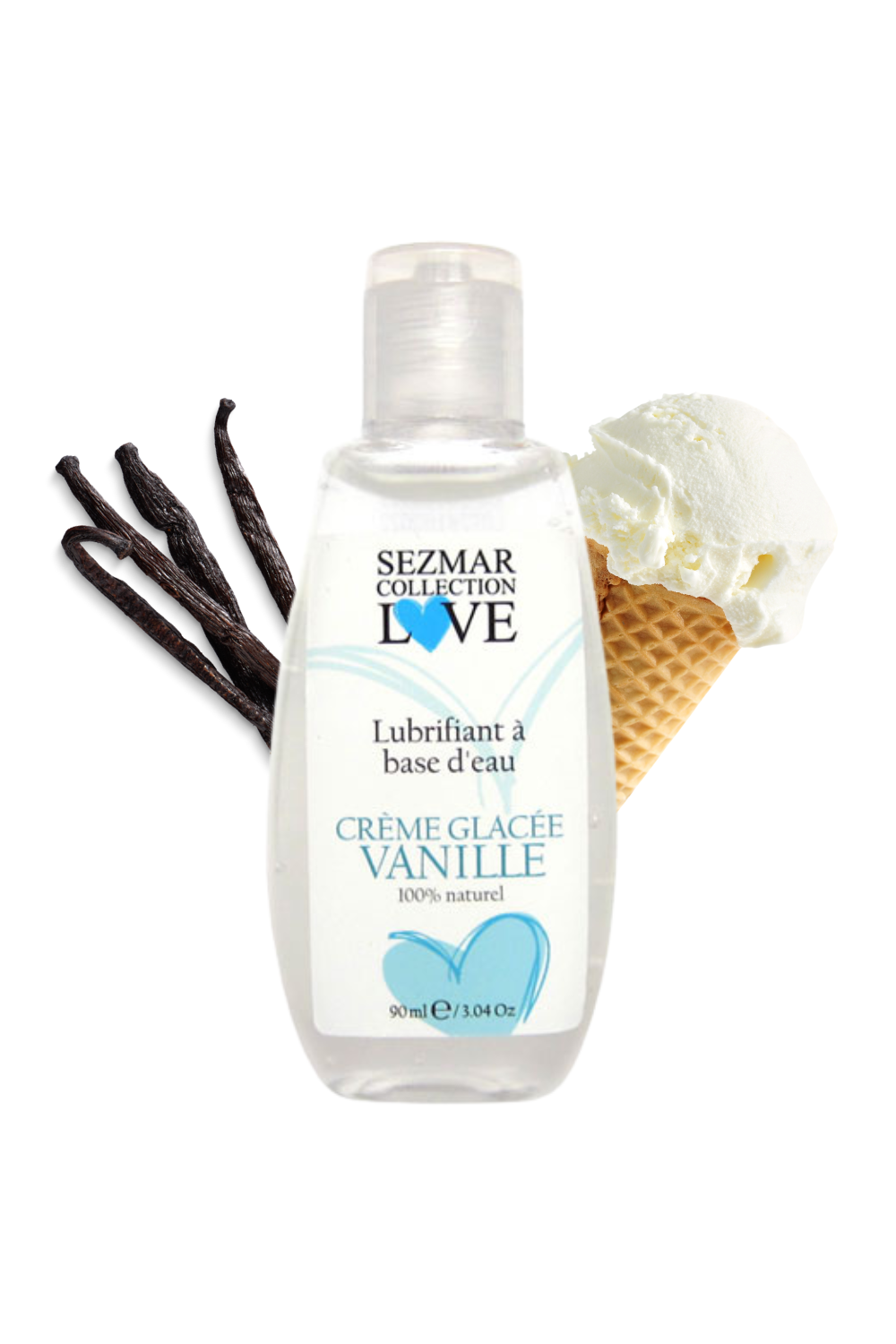 Lubrifiant à base d'eau 100% naturel Crème glacée vanille 90 ml — Sezmar, sélection SENVÉLYA