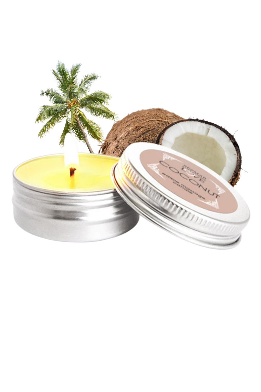Mini Bougie de massage Noix de coco 30ml 100% naturelle — Sezmar, sélection SENVÉLYA