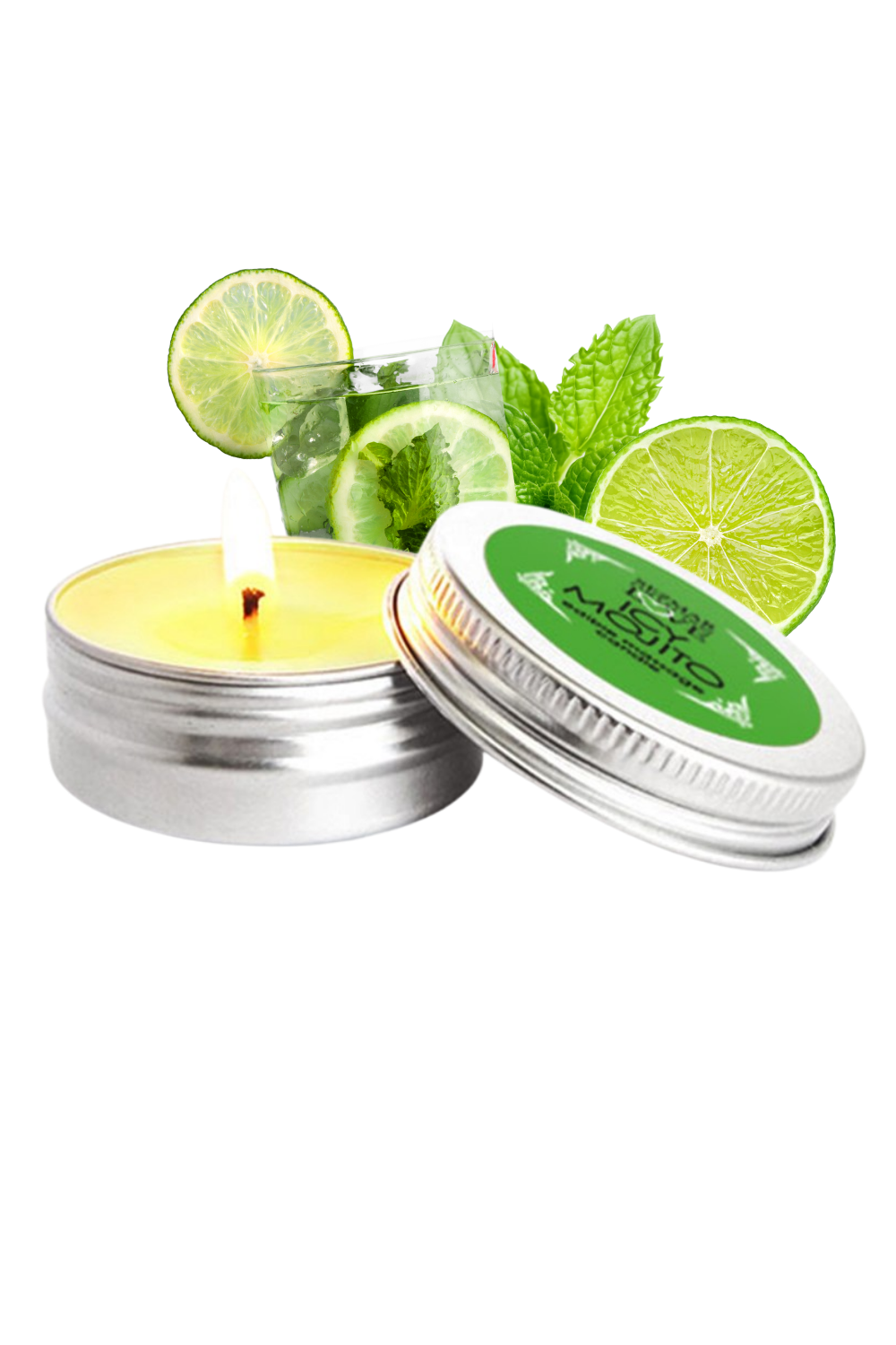 Mini Bougie de massage mojito 30ml 100% naturelle — Sezmar, sélection SENVÉLYA