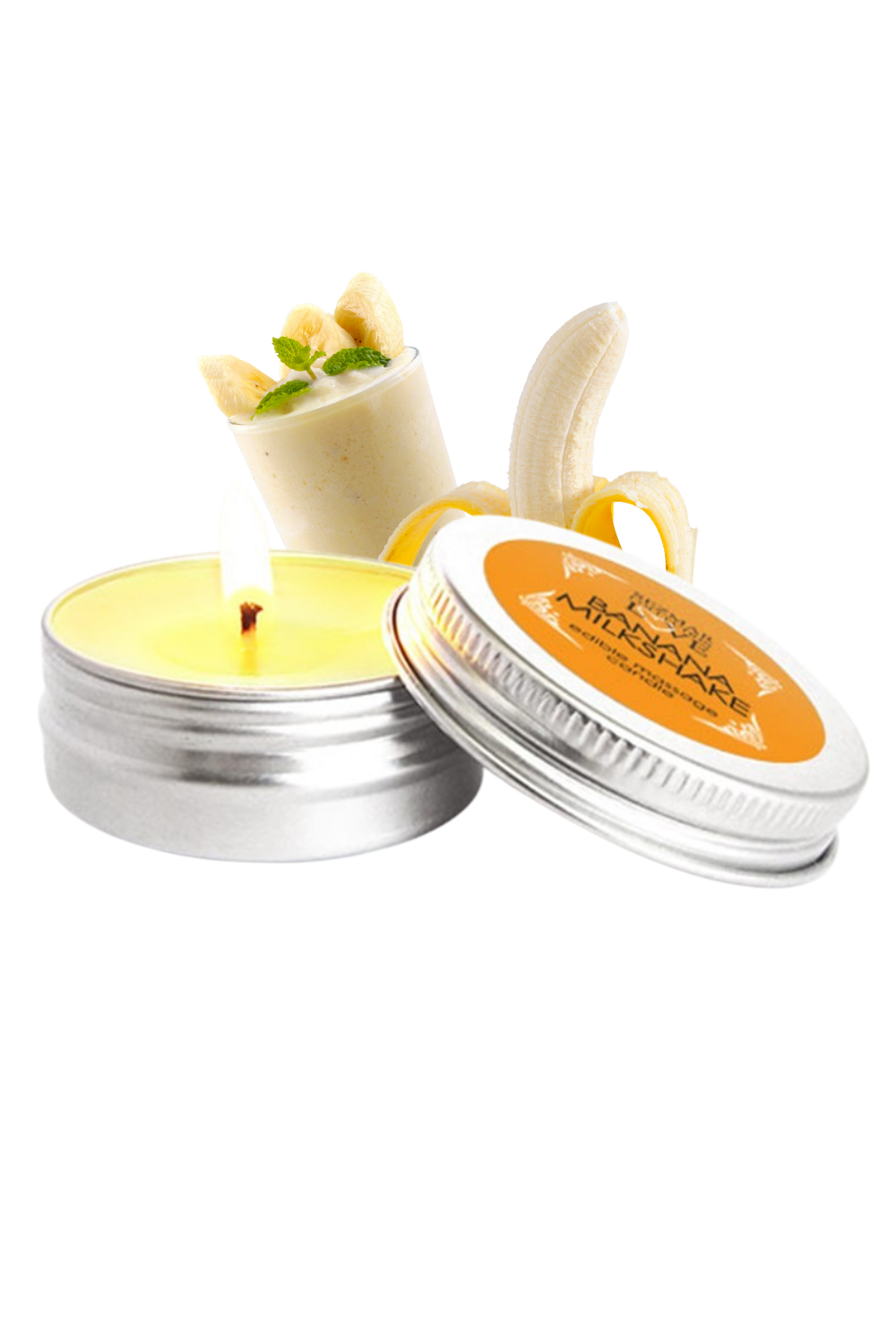 Mini Bougie de massage milshake banane 30ml 100% naturelle — Sezmar, sélection SENVÉLYA