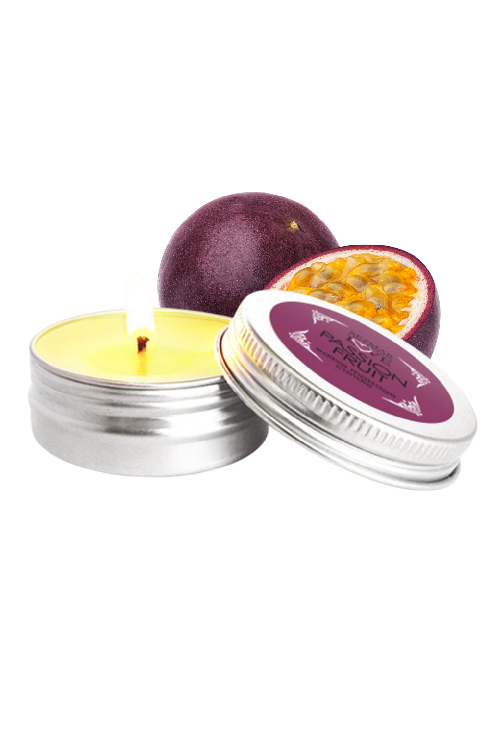 Mini Bougie de massage fruit de la passion 30ml 100% naturelle — Sezmar, sélection SENVÉLYA