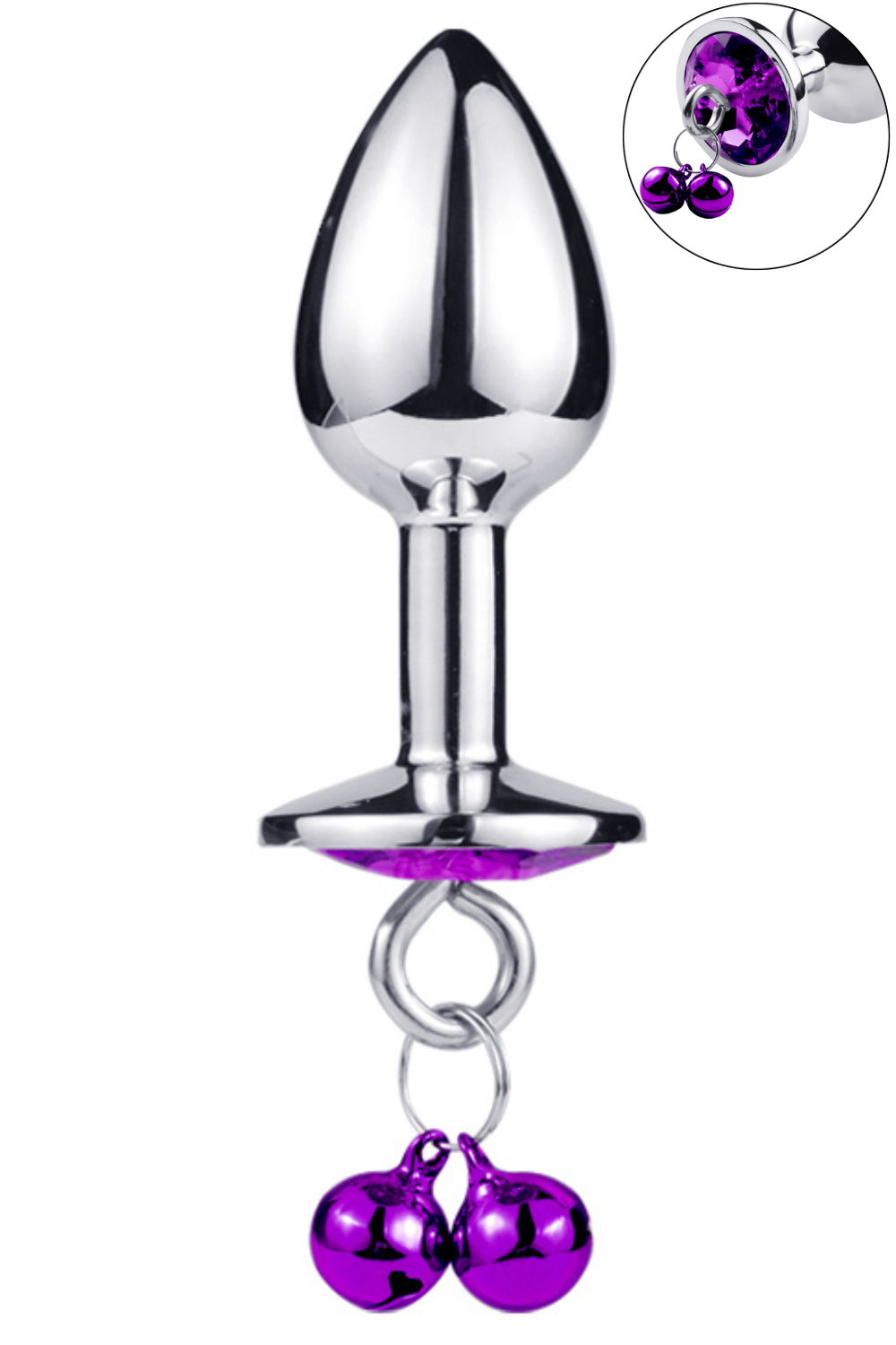 Plug bijou aluminium violet avec clochettes Taille S JINGLE — Coeur Ardent, sélection SENVÉLYA