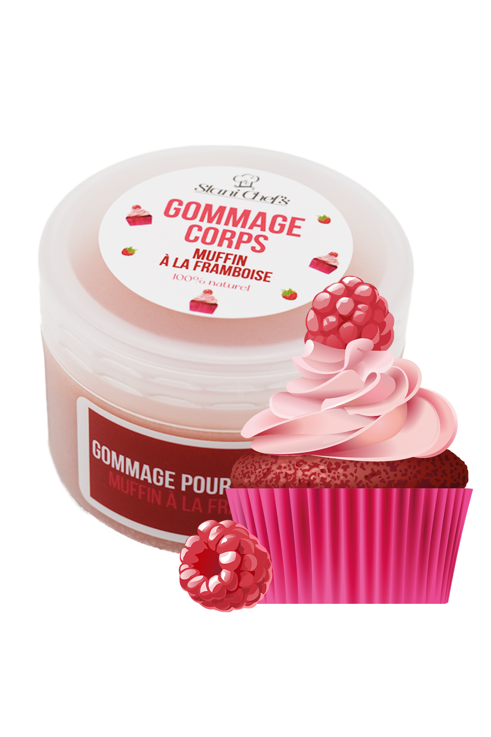 Gommage corps - muffin à la framboise - 100ml 100% naturel — Stani chef's, sélection SENVÉLYA