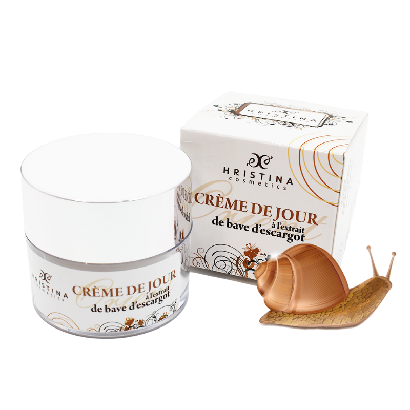 Crème de jour hydratante à base de bave d'escargot 50ml 100% naturelle — Hristina, sélection SENVÉLYA