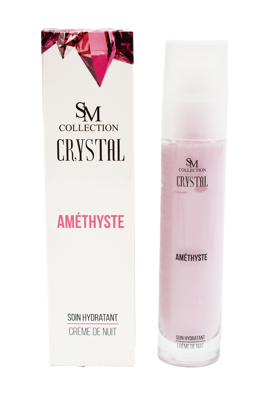 Crème de nuit à la poudre d'améthyste 50ml 100% naturelle — SM collection CRYSTAL, sélection SENVÉLYA