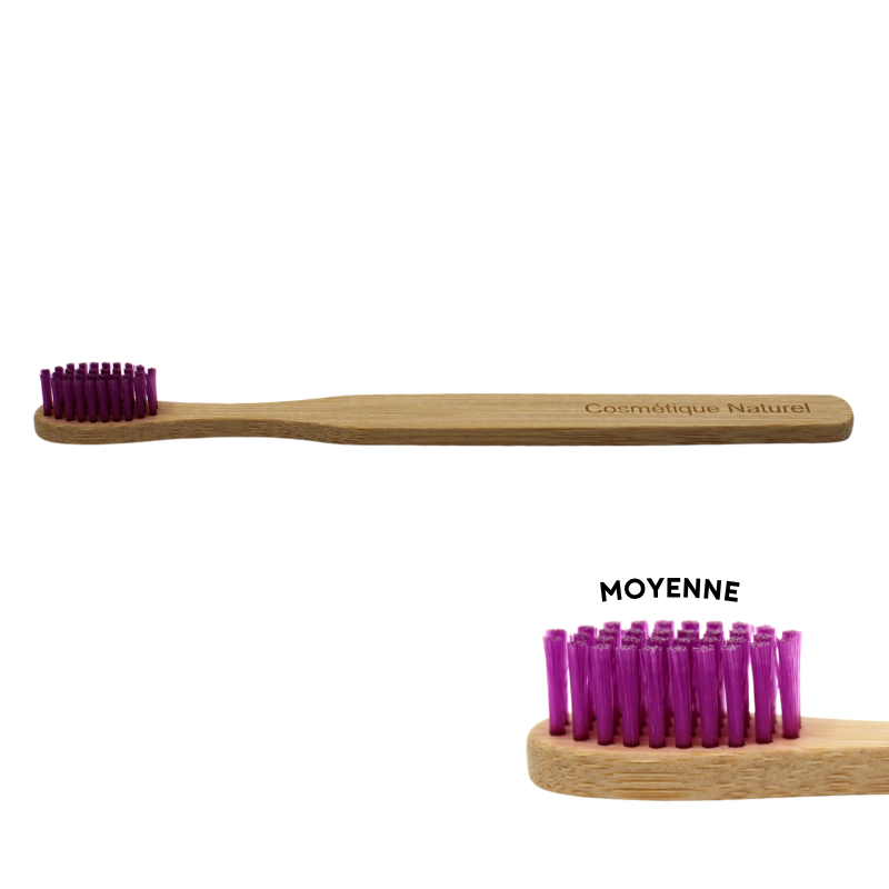 Brosse à Dents Moyenne en Bambou Violette — Cosmétique naturel, sélection SENVÉLYA